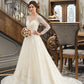 Eleanor Ball-Gown/Princess Illusion Court Train Tulle Lace Wedding Dress DEP0013750