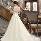 Eleanor Ball-Gown/Princess Illusion Court Train Tulle Lace Wedding Dress DEP0013750