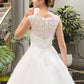 Arianna Ball-Gown/Princess Scoop Neck Sweep Train Organza Lace Wedding Dress With Beading Sequins DEP0013751