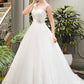 Arianna Ball-Gown/Princess Scoop Neck Sweep Train Organza Lace Wedding Dress With Beading Sequins DEP0013751