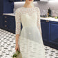 Tatiana A-Line Scoop Neck Sweep Train Tulle Lace Wedding Dress DEP0013753