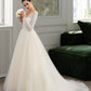 Gia Ball-Gown/Princess V-neck Court Train Tulle Lace Wedding Dress DEP0013756