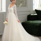 Gia Ball-Gown/Princess V-neck Court Train Tulle Lace Wedding Dress DEP0013756