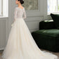 Gia Ball-Gown/Princess V-neck Court Train Tulle Lace Wedding Dress DEP0013756