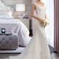 Sarahi Trumpet/Mermaid V-neck Court Train Tulle Wedding Dress DEP0013758