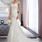 Sarahi Trumpet/Mermaid V-neck Court Train Tulle Wedding Dress DEP0013758