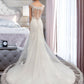 Sarahi Trumpet/Mermaid V-neck Court Train Tulle Wedding Dress DEP0013758