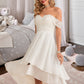 Heather A-Line Asymmetrical Chiffon Lace Wedding Dress With Beading Sequins DEP0013764