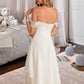 Heather A-Line Asymmetrical Chiffon Lace Wedding Dress With Beading Sequins DEP0013764