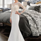 Helena Trumpet/Mermaid Illusion Sweep Train Stretch Crepe Wedding Dress DEP0013767