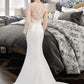 Helena Trumpet/Mermaid Illusion Sweep Train Stretch Crepe Wedding Dress DEP0013767