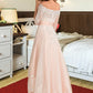 Nyasia A-Line Asymmetrical Satin Tulle Lace Wedding Dress With Sequins DEP0013769