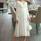 Clare A-Line V-neck Tea-Length Wedding Dress DEP0013772