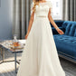 Jacey A-Line Scoop Neck Floor-Length Chiffon Lace Wedding Dress With Sequins DEP0013775