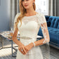 Jacey A-Line Scoop Neck Floor-Length Chiffon Lace Wedding Dress With Sequins DEP0013775