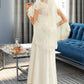 Jacey A-Line Scoop Neck Floor-Length Chiffon Lace Wedding Dress With Sequins DEP0013775