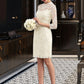 Gisselle Sheath/Column High Neck Knee-Length Lace Wedding Dress DEP0013781