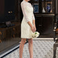 Gisselle Sheath/Column High Neck Knee-Length Lace Wedding Dress DEP0013781