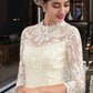 Gisselle Sheath/Column High Neck Knee-Length Lace Wedding Dress DEP0013781