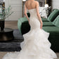 Kailyn Trumpet/Mermaid Sweetheart Sweep Train Organza Lace Wedding Dress DEP0013786