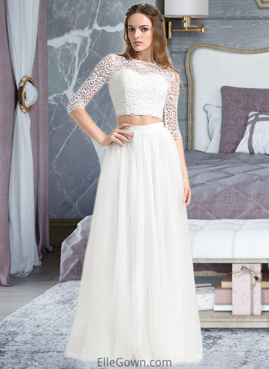 Kiley A-Line Scoop Neck Floor-Length Tulle Wedding Dress DEP0013787