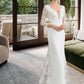 Lilah Trumpet/Mermaid V-neck Chapel Train Chiffon Wedding Dress With Beading Sequins DEP0013795