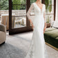 Lilah Trumpet/Mermaid V-neck Chapel Train Chiffon Wedding Dress With Beading Sequins DEP0013795