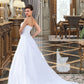 Patsy Ball-Gown/Princess Strapless Chapel Train Satin Organza Wedding Dress With Lace Beading DEP0013796