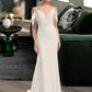 Nyasia Trumpet/Mermaid V-neck Chapel Train Wedding Dress With Beading Sequins DEP0013802