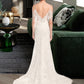 Nyasia Trumpet/Mermaid V-neck Chapel Train Wedding Dress With Beading Sequins DEP0013802