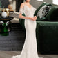 Nyasia Trumpet/Mermaid V-neck Chapel Train Wedding Dress With Beading Sequins DEP0013802