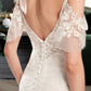 Nyasia Trumpet/Mermaid V-neck Chapel Train Wedding Dress With Beading Sequins DEP0013802