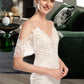 Nyasia Trumpet/Mermaid V-neck Chapel Train Wedding Dress With Beading Sequins DEP0013802