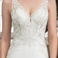 Polly Trumpet/Mermaid V-neck Court Train Stretch Crepe Wedding Dress DEP0013803