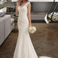 Genesis Trumpet/Mermaid V-neck Court Train Lace Wedding Dress DEP0013804