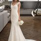 Genesis Trumpet/Mermaid V-neck Court Train Lace Wedding Dress DEP0013804