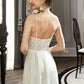 Melany A-Line V-neck Floor-Length Wedding Dress With Lace Split Front DEP0013815