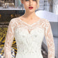 Valeria Trumpet/Mermaid V-neck Sweep Train Stretch Crepe Wedding Dress With Beading Sequins DEP0013816