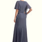 Jamie Trumpet/Mermaid V-neck Floor-Length Chiffon Mother of the Bride Dress DE126P0014951