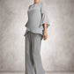 Janae Jumpsuit/Pantsuit Scoop Neck Ankle-Length Chiffon Mother of the Bride Dress DE126P0014958