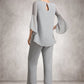 Janae Jumpsuit/Pantsuit Scoop Neck Ankle-Length Chiffon Mother of the Bride Dress DE126P0014958