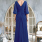 Andrea A-Line Scoop Neck Floor-Length Chiffon Mother of the Bride Dress With Ruffle Beading DE126P0014963