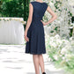 Neveah A-Line Scoop Neck Knee-Length Chiffon Lace Mother of the Bride Dress With Ruffle DE126P0014966