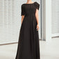 Robin A-Line Scoop Neck Floor-Length Chiffon Mother of the Bride Dress With Ruffle Beading DE126P0014970