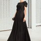 Robin A-Line Scoop Neck Floor-Length Chiffon Mother of the Bride Dress With Ruffle Beading DE126P0014970