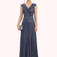 Millie A-Line V-neck Ankle-Length Chiffon Lace Mother of the Bride Dress With Ruffle Beading DE126P0014971