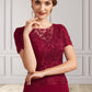 Jaylen Trumpet/Mermaid Scoop Neck Floor-Length Chiffon Lace Mother of the Bride Dress DE126P0014979