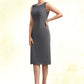 Alma Sheath/Column Scoop Neck Knee-Length Chiffon Mother of the Bride Dress With Lace DE126P0014986