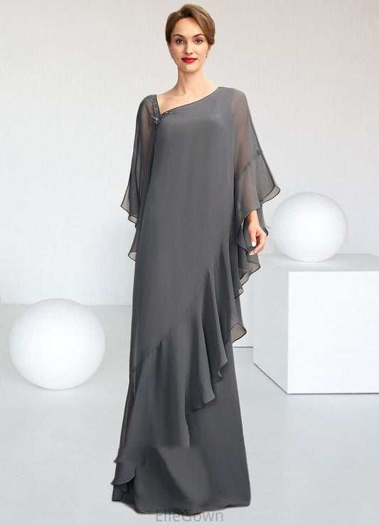 Chasity Sheath/Column One-Shoulder Floor-Length Chiffon Mother of the Bride Dress DE126P0014995