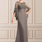 Genevieve Sheath/Column Scoop Neck Floor-Length Chiffon Lace Mother of the Bride Dress DE126P0014996